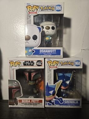 Funko Pokémon Oshawott Boba Fett & Greninja Collectible Figure Set